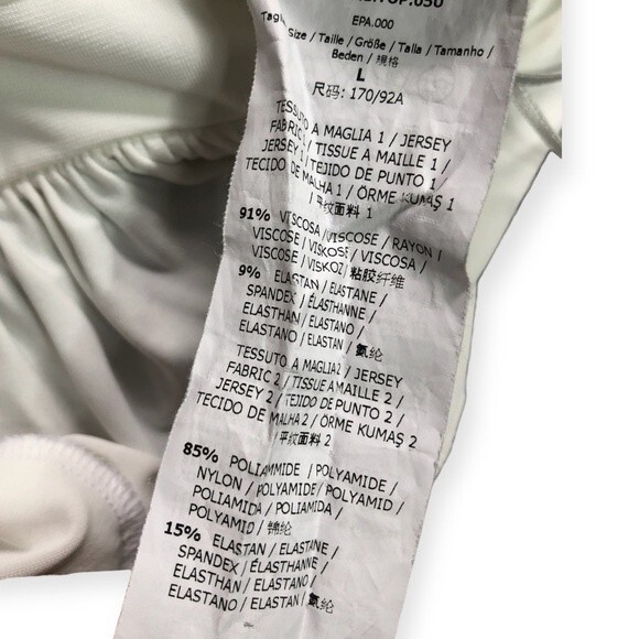 MaxMara Studio White V-neck Peplum Babydoll Mesh Lined Top - Picture 6 of 7